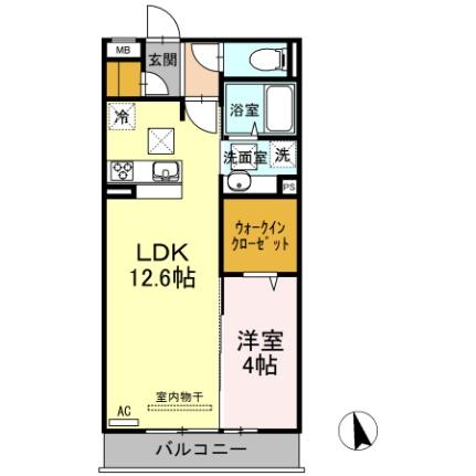 セウ　アジュール  ｜ 山口県山口市小郡栄町（賃貸アパート1LDK・1階・41.67㎡） その2