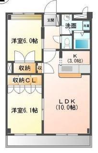 グレースヴィラ中吉野 302｜徳島県徳島市中吉野町３丁目(賃貸マンション2LDK・3階・57.85㎡)の写真 その2