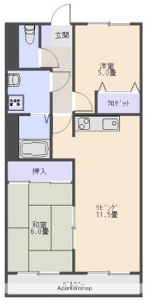 ヴィラアイレックス 403｜徳島県鳴門市撫養町大桑島字北ノ浜(賃貸マンション2LDK・4階・58.24㎡)の写真 その2