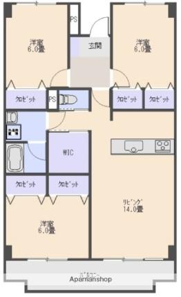 グランヴィアタニヤ 602｜徳島県鳴門市撫養町北浜字宮の東(賃貸マンション3DK・6階・83.95㎡)の写真 その2