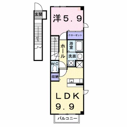 サニーサイド　ハウス　森　Ａ 201｜香川県高松市鹿角町(賃貸アパート1LDK・2階・41.98㎡)の写真 その2