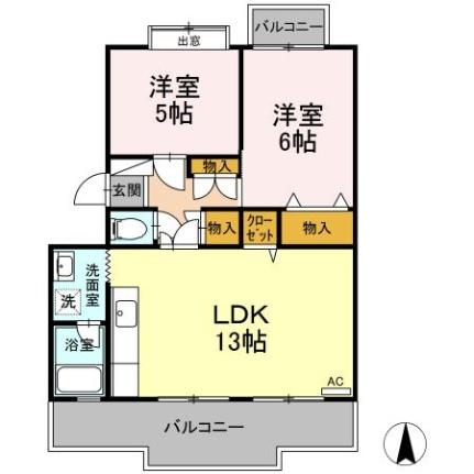 ピュアハイツ 203｜香川県高松市木太町(賃貸マンション2LDK・2階・67.19㎡)の写真 その2