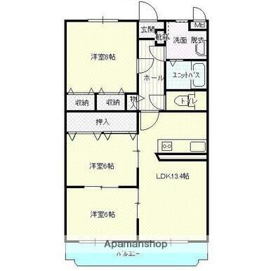 ライスガーデン 103｜香川県高松市太田下町(賃貸マンション3LDK・1階・78.05㎡)の写真 その2