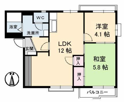 リベラ香西　Ｂ棟 101｜香川県高松市香西東町(賃貸アパート2LDK・1階・49.44㎡)の写真 その2