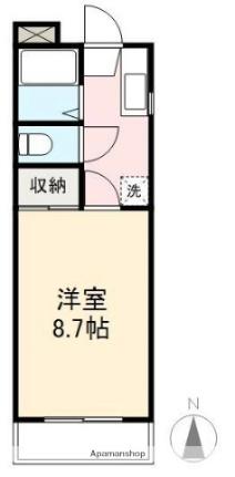 香川県高松市新北町(賃貸マンション1K・3階・27.95㎡)の写真 その2