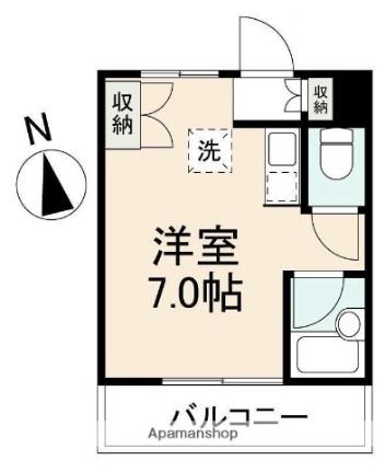 香川県高松市西宝町３丁目(賃貸マンション1R・7階・18.69㎡)の写真 その2