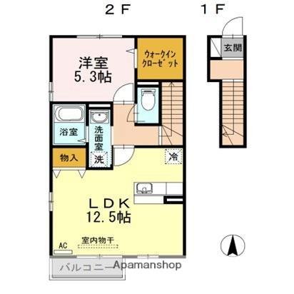 香川県高松市高松町（賃貸アパート1LDK・2階・51.13㎡） その2