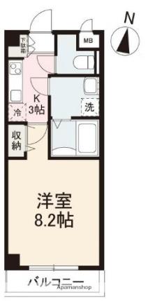 香川県高松市扇町１丁目(賃貸マンション1K・2階・26.40㎡)の写真 その2