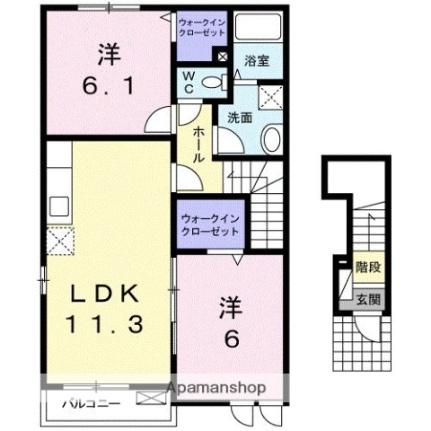 香川県高松市東山崎町(賃貸アパート2LDK・2階・57.63㎡)の写真 その2