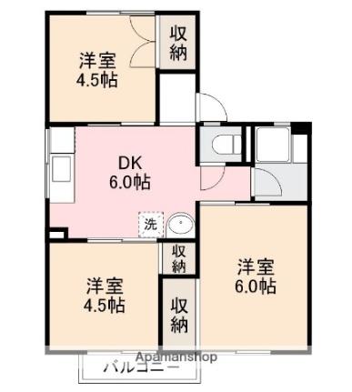 香川県高松市香西本町(賃貸アパート3DK・2階・47.71㎡)の写真 その2
