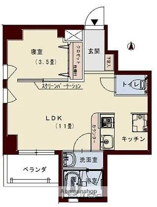 香川県高松市錦町１丁目（賃貸マンション1LDK・7階・32.86㎡） その2