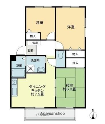 香川県高松市木太町(賃貸アパート3DK・1階・55.89㎡)の写真 その2