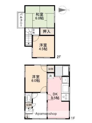 香川県高松市木太町(賃貸一戸建3DK・2階・50.55㎡)の写真 その2