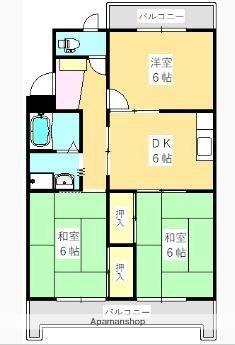 鳴瀬マンション 303｜香川県高松市高松町(賃貸マンション3DK・3階・59.47㎡)の写真 その2