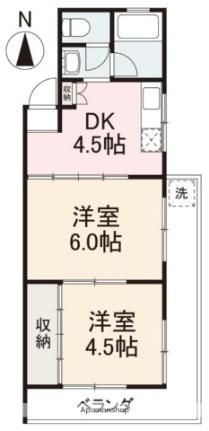 丸栄アパート　Ｂ棟 201｜香川県高松市太田上町(賃貸マンション1LDK・2階・27.47㎡)の写真 その2