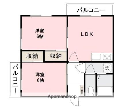 香川県高松市高松町(賃貸マンション2DK・2階・45.90㎡)の写真 その2