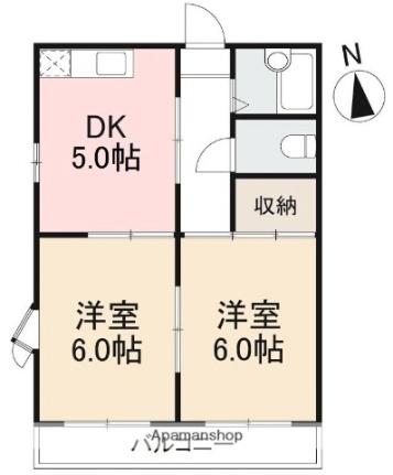 香川県高松市松島町３丁目(賃貸マンション2K・2階・38.88㎡)の写真 その2