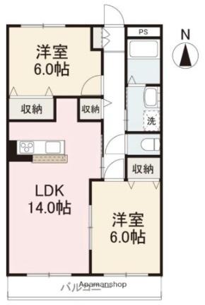 香川県高松市円座町(賃貸マンション2LDK・1階・60.38㎡)の写真 その2