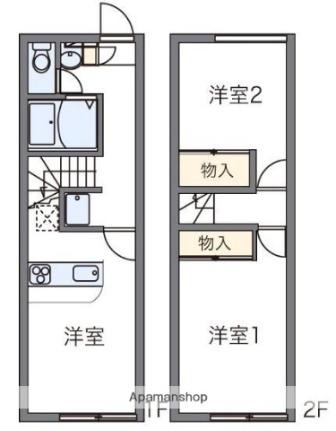 香川県高松市仏生山町甲(賃貸アパート2DK・1階・49.68㎡)の写真 その2