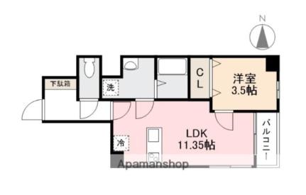 香川県高松市中央町（賃貸マンション1LDK・4階・38.20㎡） その2