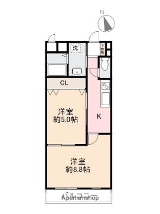 ルポワ山田 301 ｜ 香川県高松市中央町（賃貸アパート2K・3階・40.61㎡） その2