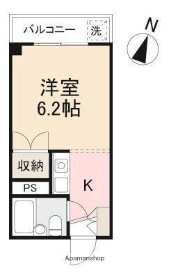 フジマンション 203｜香川県高松市西宝町１丁目(賃貸マンション1K・2階・19.30㎡)の写真 その2