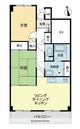 スカール明日香 302｜香川県高松市松縄町(賃貸マンション2LDK・3階・57.70㎡)の写真 その2