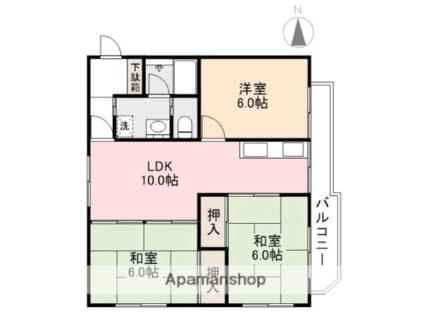 横山第二マンション 401｜香川県高松市宮脇町１丁目(賃貸マンション3LDK・4階・59.62㎡)の写真 その2