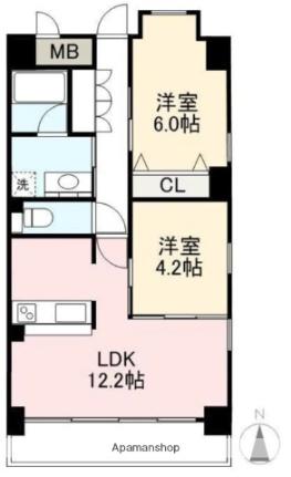 アルファレジデンス昭和町 403｜香川県高松市昭和町１丁目(賃貸マンション2LDK・4階・51.97㎡)の写真 その2