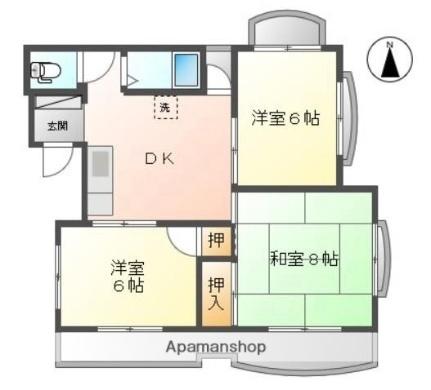 アルト木太III 201｜香川県高松市木太町(賃貸マンション3DK・2階・59.50㎡)の写真 その2