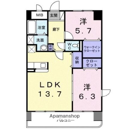 デイ　ドリーム 1001｜香川県高松市木太町(賃貸マンション2LDK・10階・59.13㎡)の写真 その2