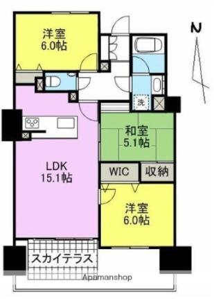 ロイヤルガーデン番町902号 902｜香川県高松市番町３丁目(賃貸マンション3LDK・9階・71.09㎡)の写真 その2