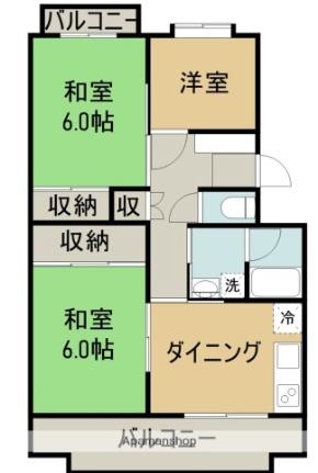 山崎マンション 105｜香川県丸亀市北平山町２丁目(賃貸マンション3DK・1階・58.42㎡)の写真 その2