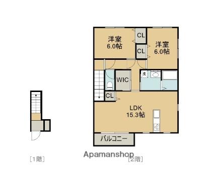 エヌフルールＡ 203｜香川県丸亀市津森町(賃貸アパート2LDK・2階・66.24㎡)の写真 その2