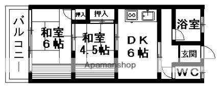 樋口マンション ｜愛媛県松山市谷町(賃貸マンション2DK・2階・40.00㎡)の写真 その2