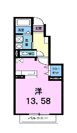 リヴァーパークII　Ｂ 103｜愛媛県松山市森松町(賃貸アパート1R・1階・35.18㎡)の写真 その2