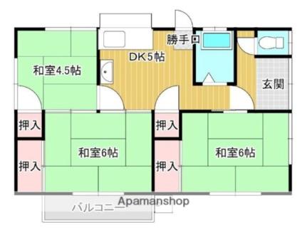 山口ＹＡ貸家4 1｜愛媛県松山市市坪北１丁目(賃貸一戸建3DK・1階・49.68㎡)の写真 その2