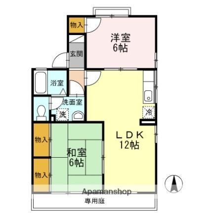 セジュール一色　Ａ棟 A101｜愛媛県松山市北斎院町(賃貸アパート2LDK・1階・53.68㎡)の写真 その2