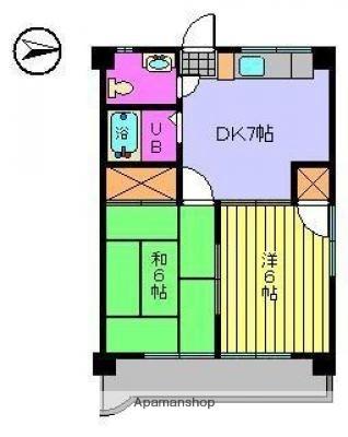 第75杉フラット 510｜愛媛県松山市中央１丁目(賃貸マンション2DK・5階・38.88㎡)の写真 その2