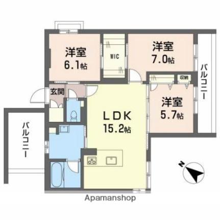 ベレオ道後 201｜愛媛県松山市石手４丁目(賃貸マンション3LDK・2階・76.63㎡)の写真 その2