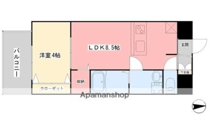 ＧＲＡＮＤＥ　ＡＲＣＨＥ　ＥＤＡＭＡＴＳＵ 404｜愛媛県松山市枝松４丁目(賃貸マンション1LDK・4階・35.94㎡)の写真 その2