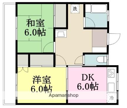 愛媛県松山市美沢２丁目(賃貸アパート2DK・2階・46.79㎡)の写真 その2