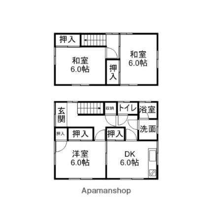 愛媛県松山市久万ノ台(賃貸一戸建3DK・1階・66.82㎡)の写真 その2