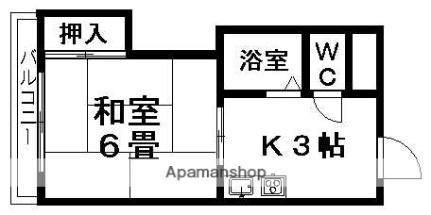 愛媛県松山市余戸南４丁目(賃貸マンション1K・2階・20.00㎡)の写真 その2