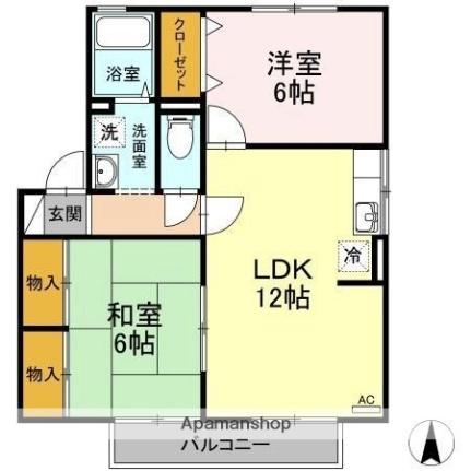 愛媛県松山市南江戸２丁目(賃貸アパート2LDK・2階・55.41㎡)の写真 その2