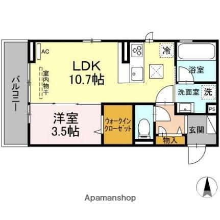 愛媛県松山市南江戸１丁目(賃貸アパート1LDK・1階・37.69㎡)の写真 その2