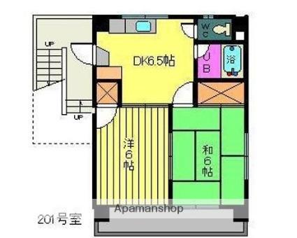 ハイツ宝 ｜愛媛県松山市朝生田町２丁目(賃貸マンション2DK・2階・36.45㎡)の写真 その2