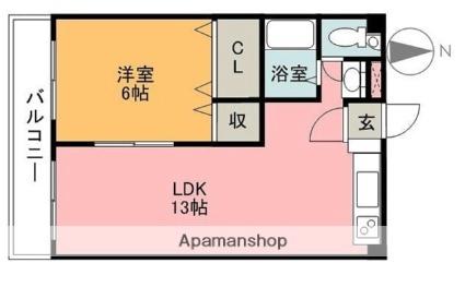 浅野サンハイツ ｜愛媛県松山市余戸中２丁目(賃貸マンション1LDK・3階・39.00㎡)の写真 その2