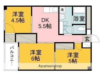 オックスフォードサーカス椿 ｜愛媛県松山市越智３丁目(賃貸マンション2DK・4階・52.00㎡)の写真 その2