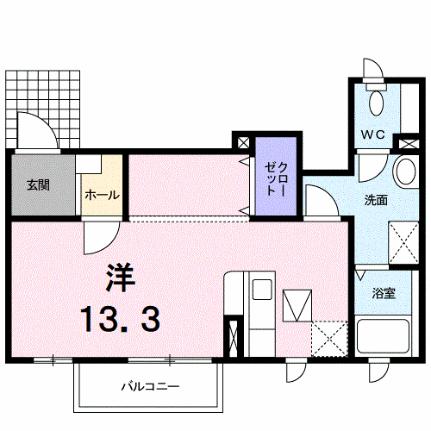 クレストール林　Ｂ 102 ｜ 愛媛県松山市山西町（賃貸アパート1K・1階・35.60㎡） その2